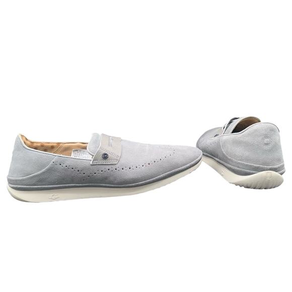 UGG Men’s Cali Penny Perf Slip-On Suede Sneakers Gray Size 12 - Picture 1 of 12